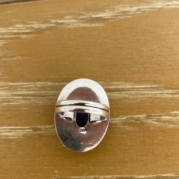 Purple Amethyst ring dipped in 925 Silver rainbows size 7 NEW - Picture 6 of 8